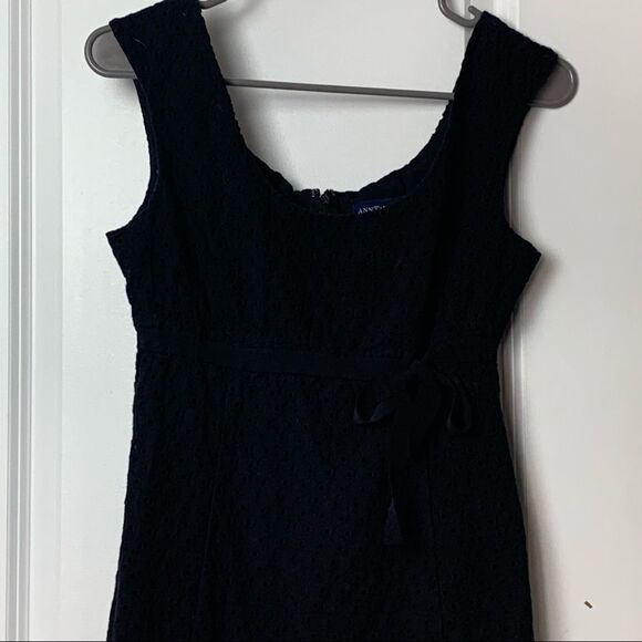 Ann Taylor Black size 4 dress with texture and ribbon - Picture 2 of 6